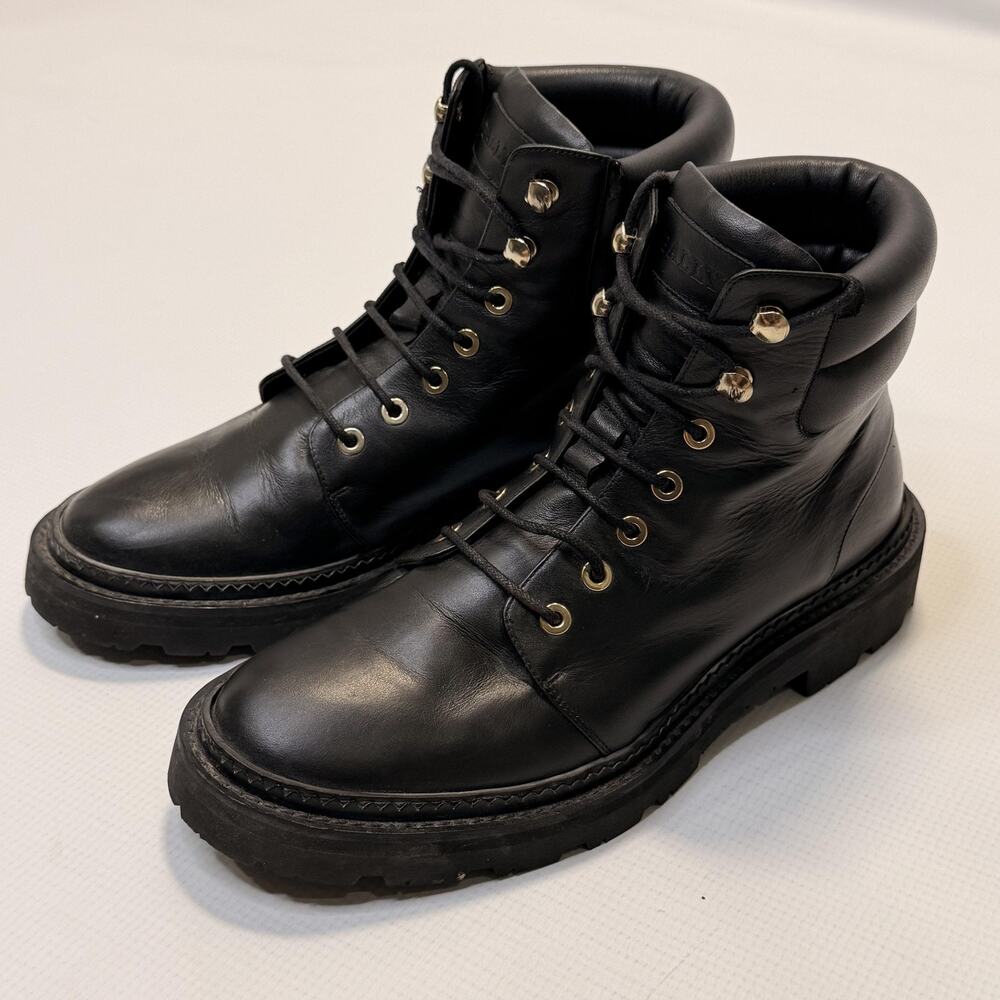 Bally Ganya Boots Womens Size 8.5 Black Leather Combat Vibram Arctic Grip